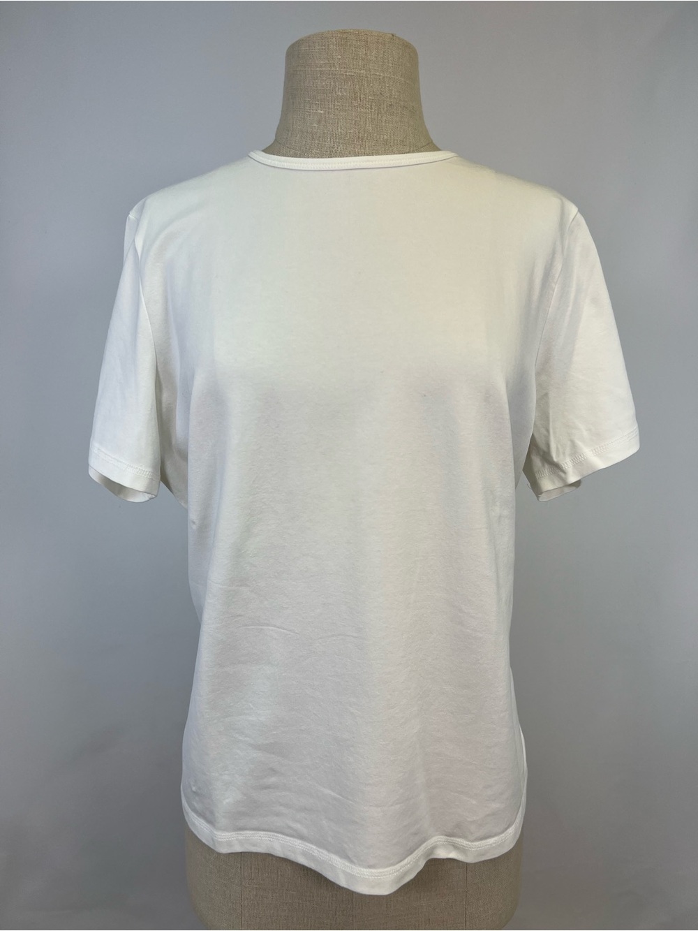 Jones Sport Crisp White Cotton-Spandex Stretch XL Classic Crewneck Tee